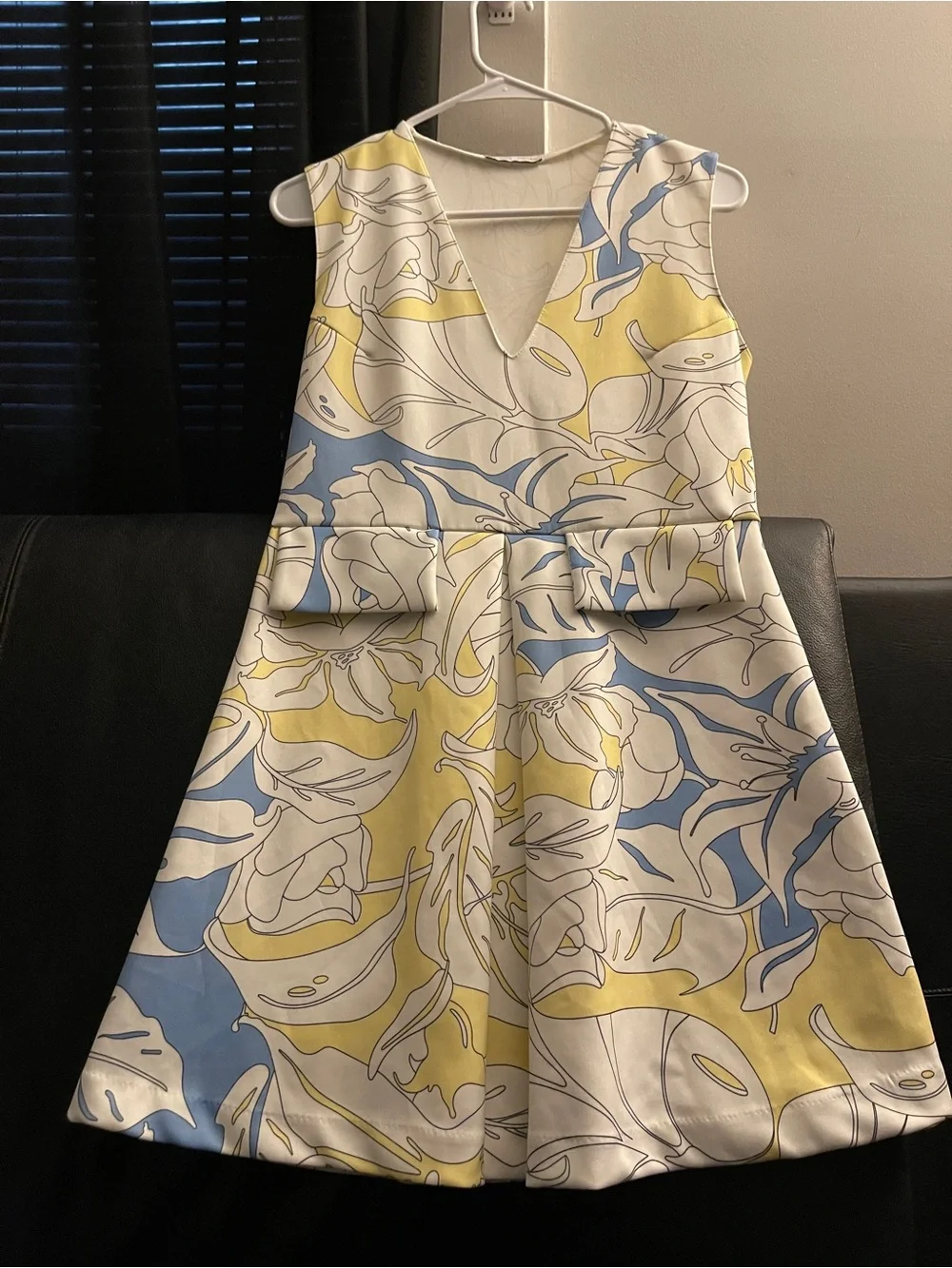 Zara Womens Multicolor Floral Scuba Tropical Leaf Stretch Dress Sz: L NWOT - Picture 2 of 14